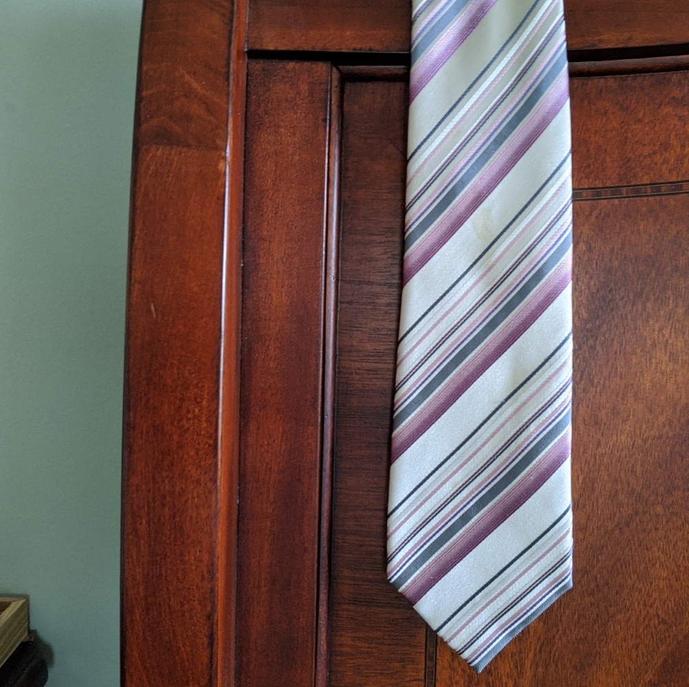 Tan and Purple Striped Tie
